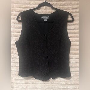 Vintage hand Embroidered V-Neck Button down vest